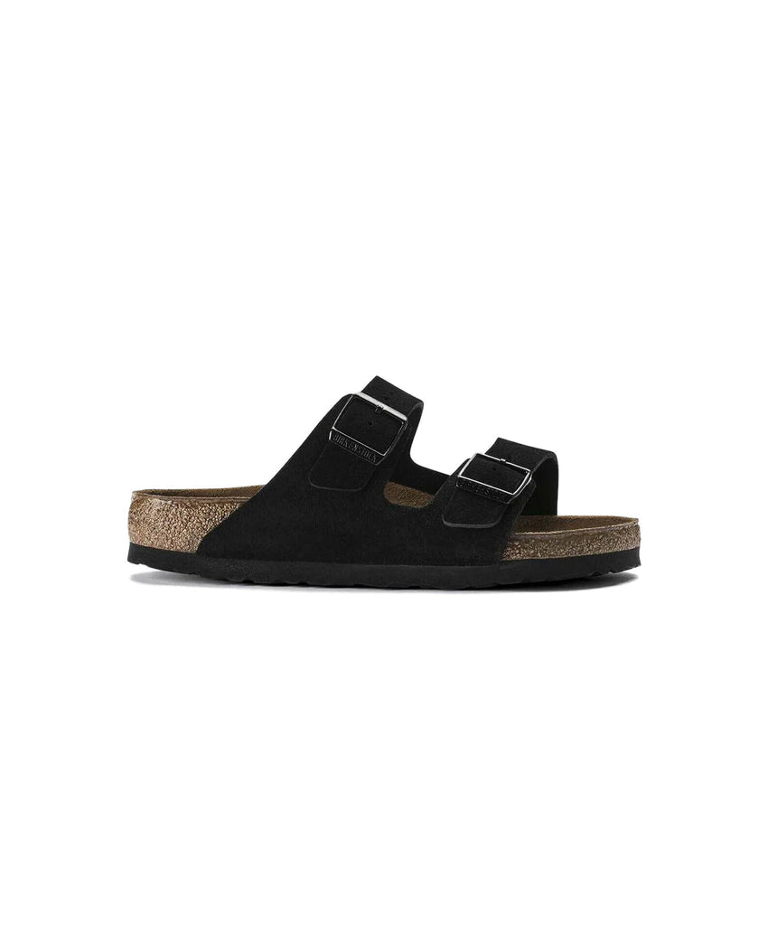 Birkenstock Arizona Suede Black Soft Footbed Sandals Free Shipping Bstore