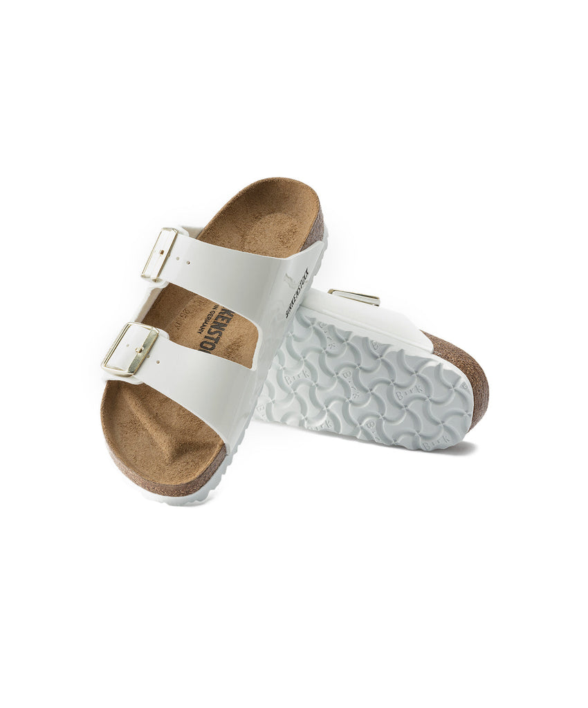 Birkenstock Arizona Birko Flor White Patent Sandals