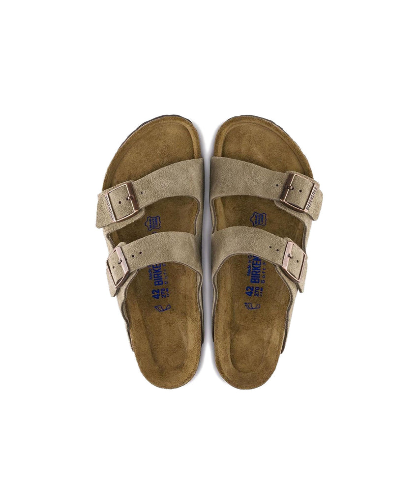 Birkenstock arizona taupe suede soft fashion footbed