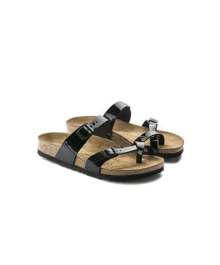 Birkenstock Mayari Birko Flor Black Patent Sandals