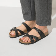 Birkenstock Franca Oiled Leather Black Sandals