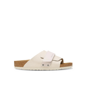 Birkenstock Kyoto Suede/Nubuck Leather Antique White Sandals