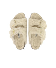 Birkenstock Arizona Big Buckle Teddy Shearling Eggshell Sandals