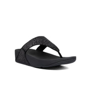 FitFlop Lulu Glitter Toe Post Sandals Black