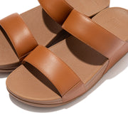 FitFlop Lulu Leather Slides Brown