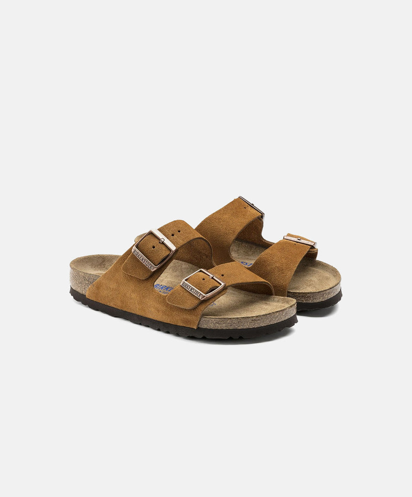 Birkenstock Arizona Suede Mink Soft Footbed Sandals | Free Shipping ...