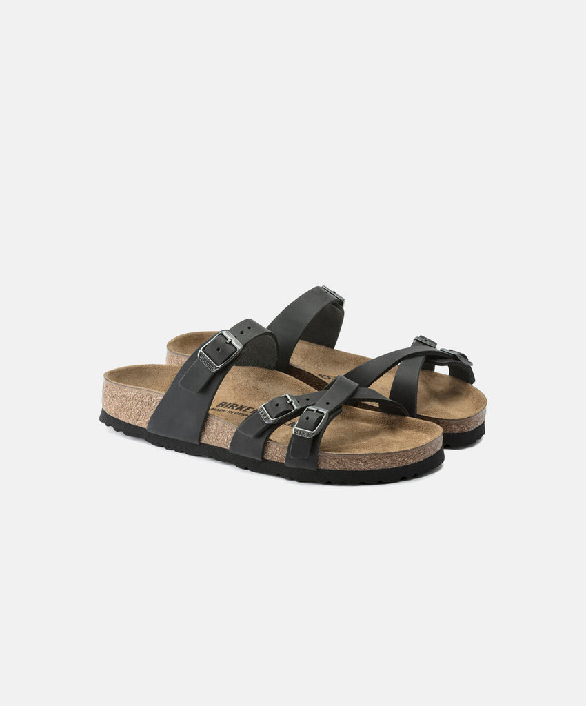Birkenstock Franca Oiled Leather Black Sandals | Free Shipping – Bstore