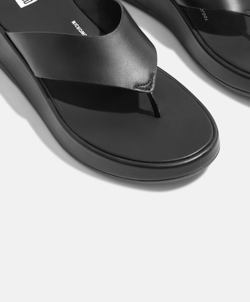 FitFlop F-Mode Leather Flatform Black Toe Post – Bstore