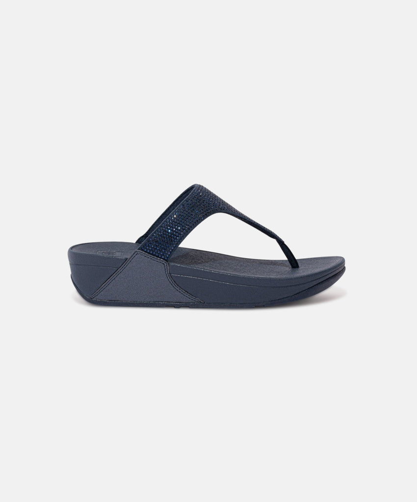 FitFlop Lulu Crystal Embellished Toe-Post Midnight Navy Sandals | Free ...