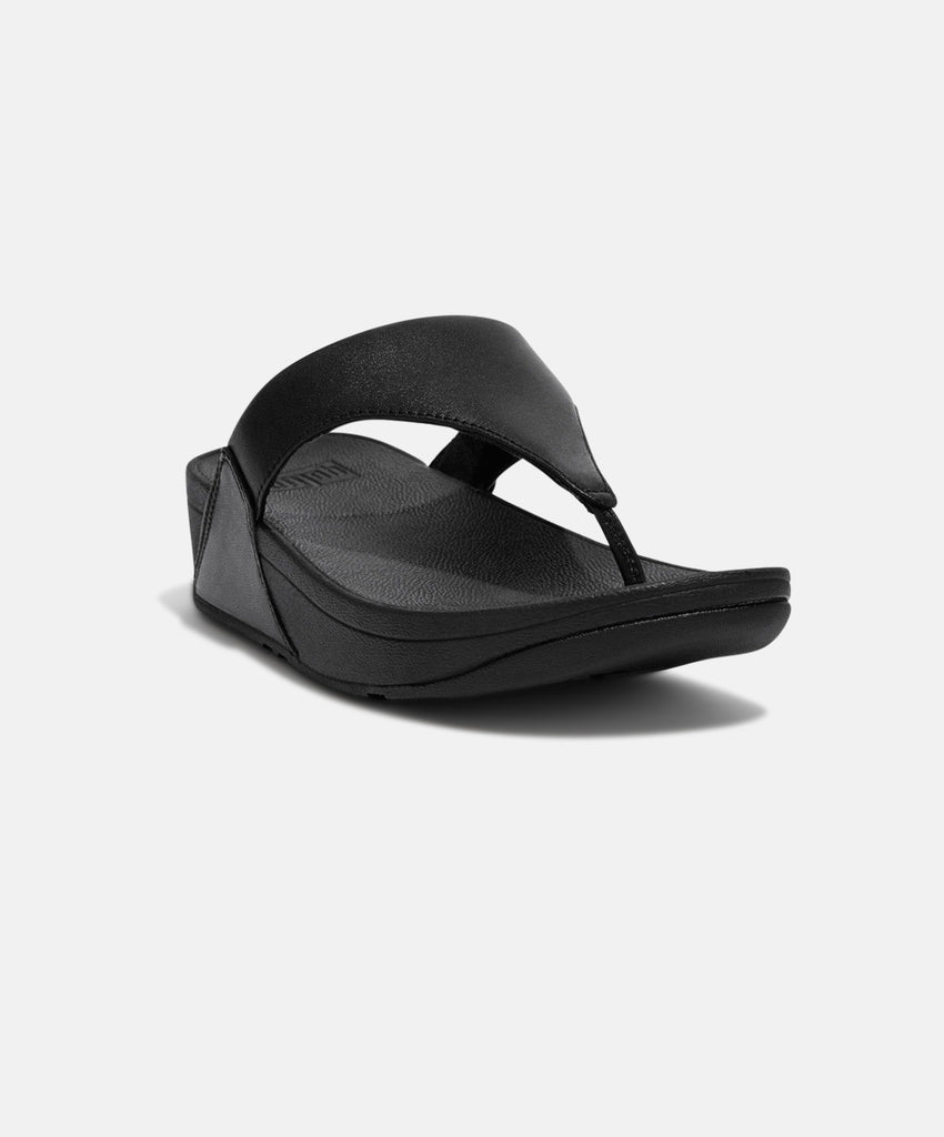 FitFlop Lulu Leather Black Toe-Post Sandals | Free Shipping – Bstore